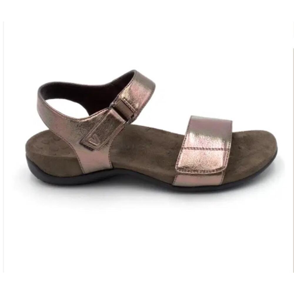 Vionic adjustable sandals marsala Metallic Gunmetal women's size‎ 10